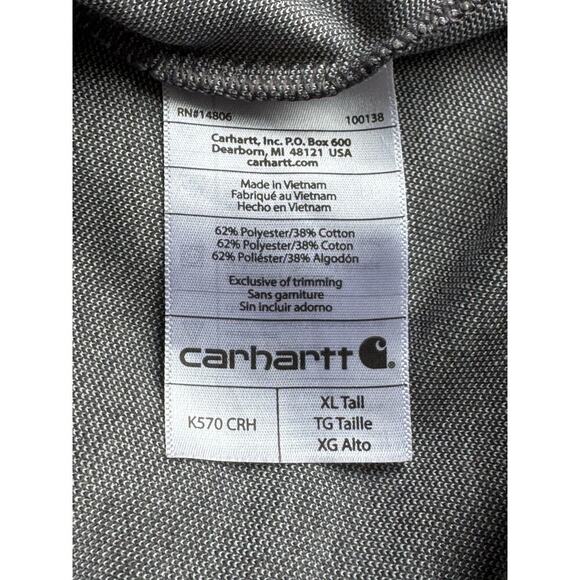 CARHARTT Men's collared polo/shirt; size XL TALL Loose Fit; Cotton Blend - Picture 7 of 8